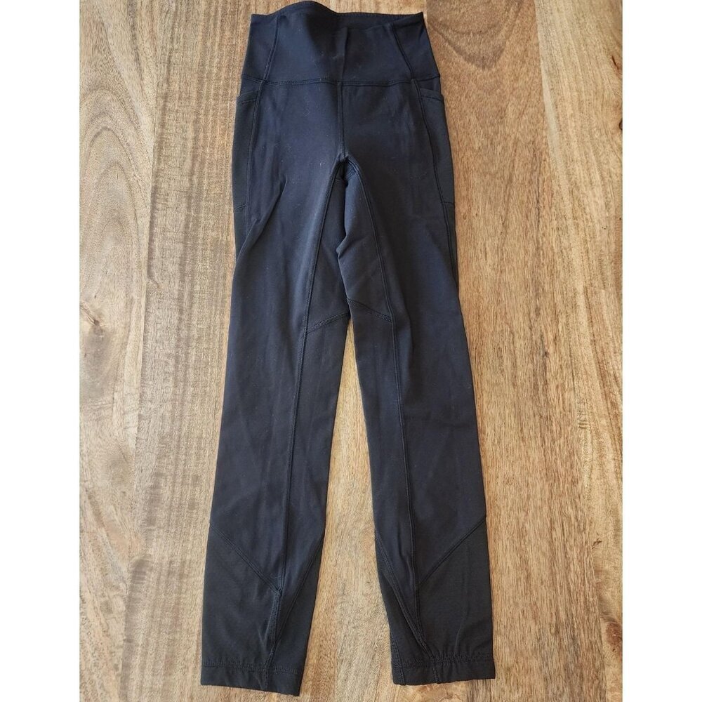 Lululemon Pants Womens 2 Black High Rise Side Pocket Mesh Panel Athletic Yoga